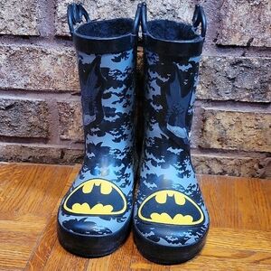 Western Chief Batman Kids Rain Boots - Black and Gray Size 13/1